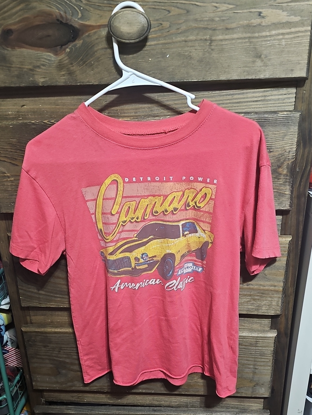 Camaro Graphic Tee - Red-pink Vintage Car Shirt